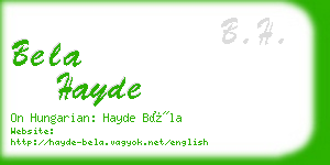 bela hayde business card